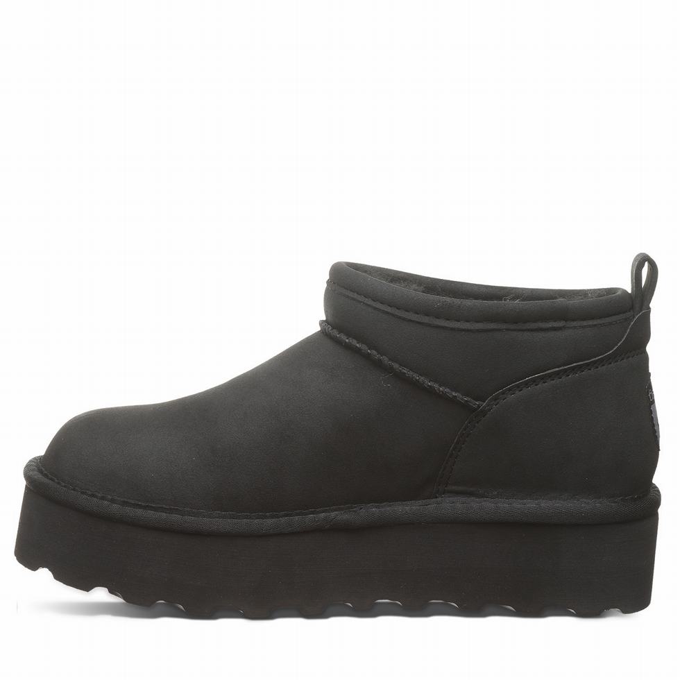 Buty na Platformie Damskie Bearpaw Retro Super Shorty Vegan Czarne | APP6366LB