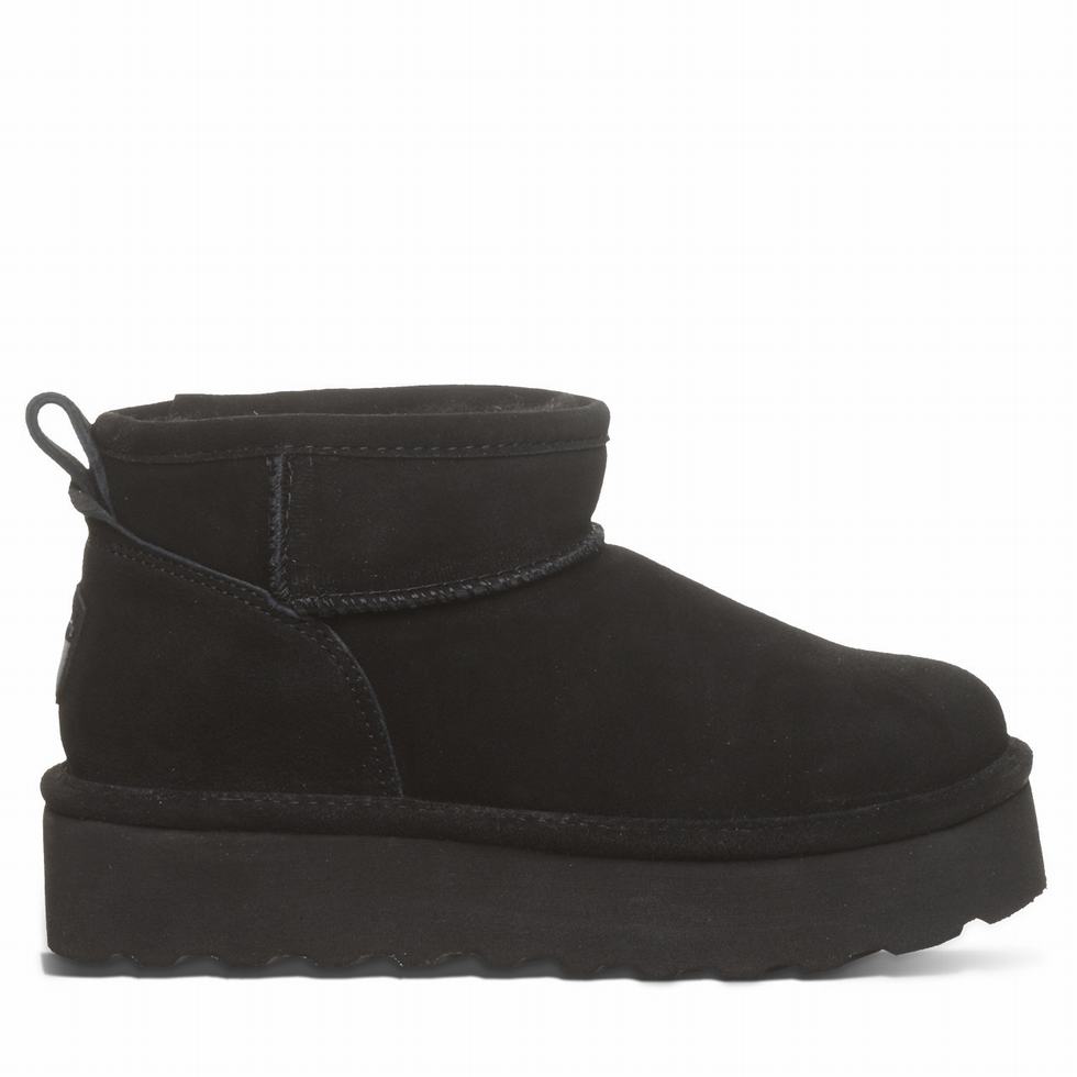 Buty na Platformie Damskie Bearpaw Retro Shorty Czarne | KOI953AL