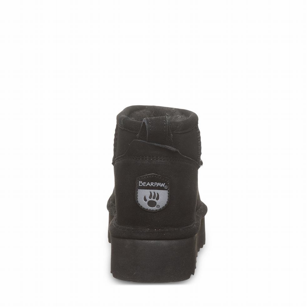 Buty na Platformie Damskie Bearpaw Retro Shorty Czarne | KOI953AL