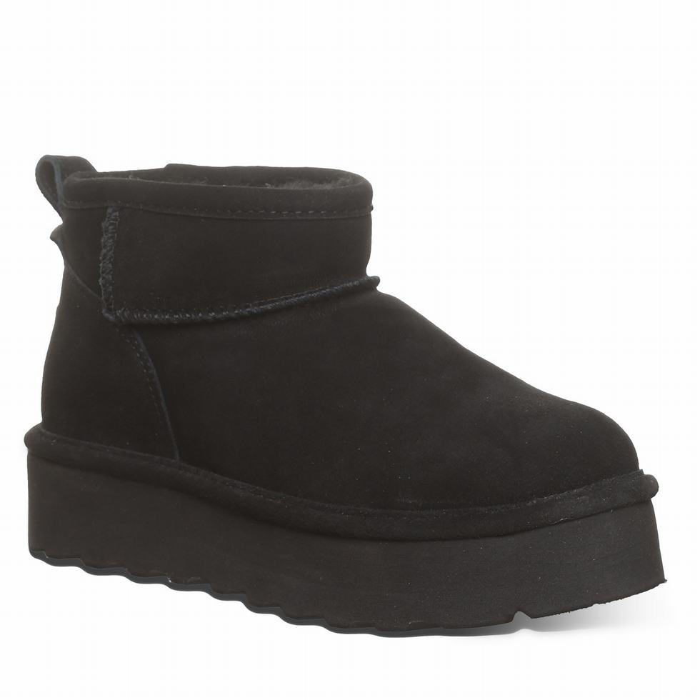 Buty na Platformie Damskie Bearpaw Retro Shorty Czarne | KOI953AL