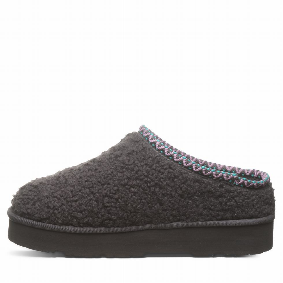 Kapcie Damskie Bearpaw Snuggle Martis Czarne | HCH8382BI