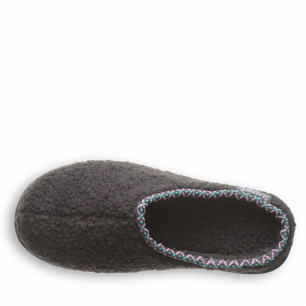 Kapcie Damskie Bearpaw Snuggle Martis Czarne | HCH8382BI