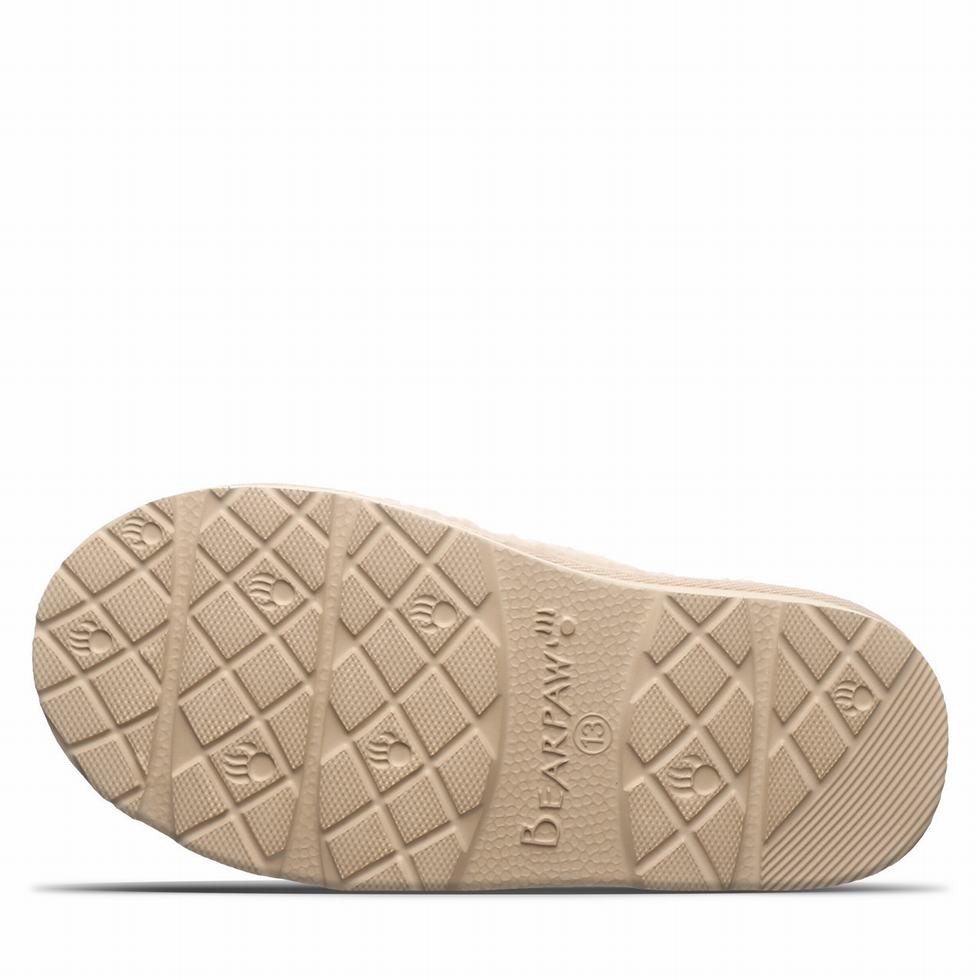 Kapcie Dziecięce Bearpaw Snuggle Martis Youth Beżowe | XVO3421PU