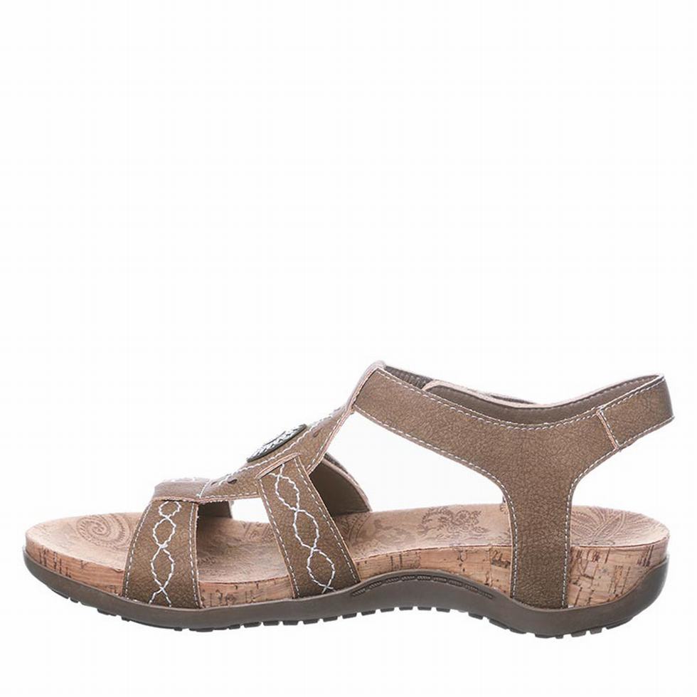 Sandały Damskie Bearpaw Ridley Wide Brązowe | PPC5816QV